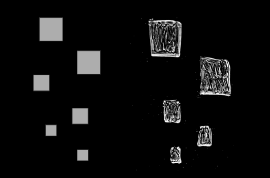An image showing the different graphical styles. The initial mate gray graphical style is on the left while the final sketched style is on the right. 
